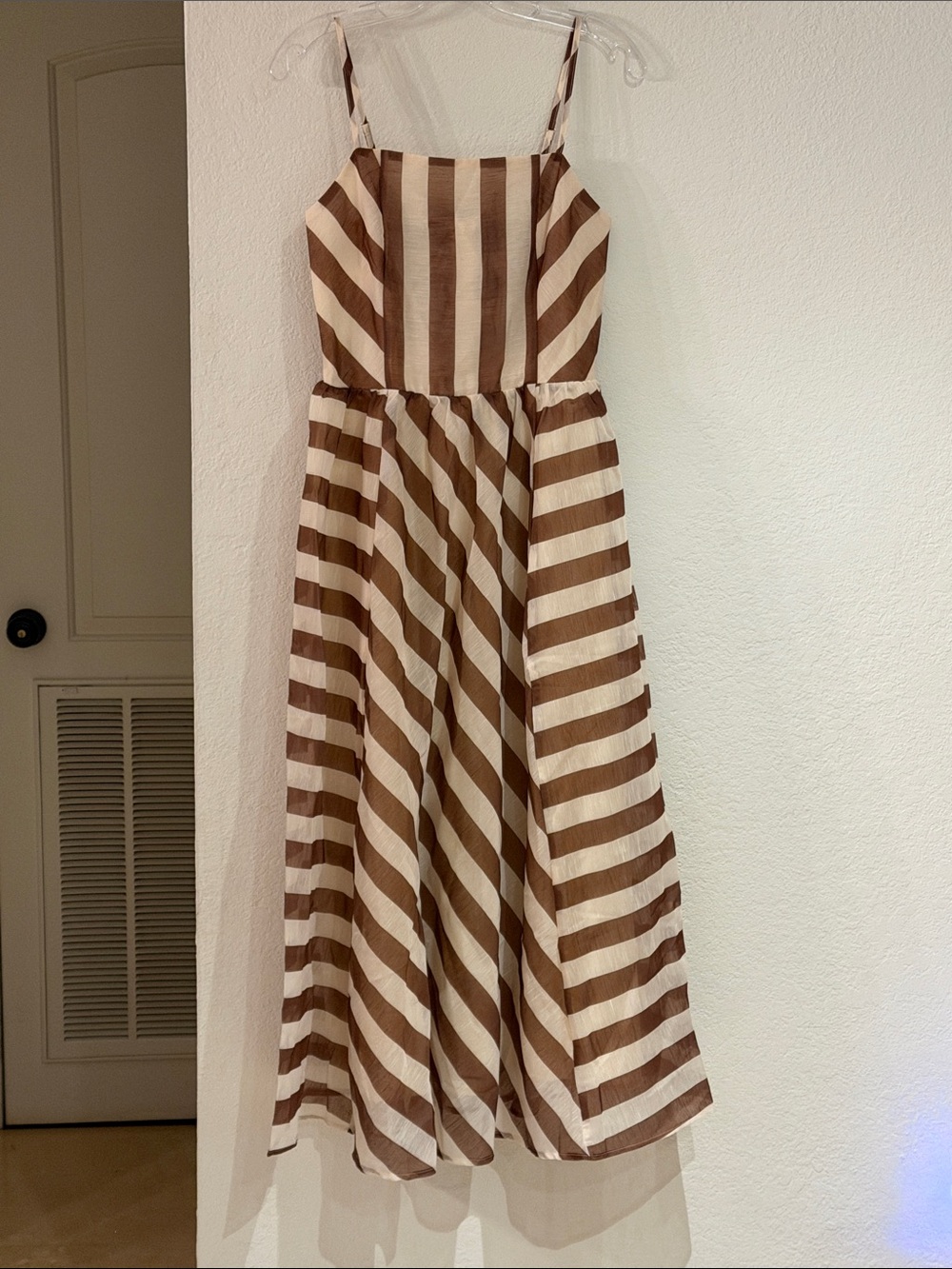 Commense Brown and Cream Striped Sundress